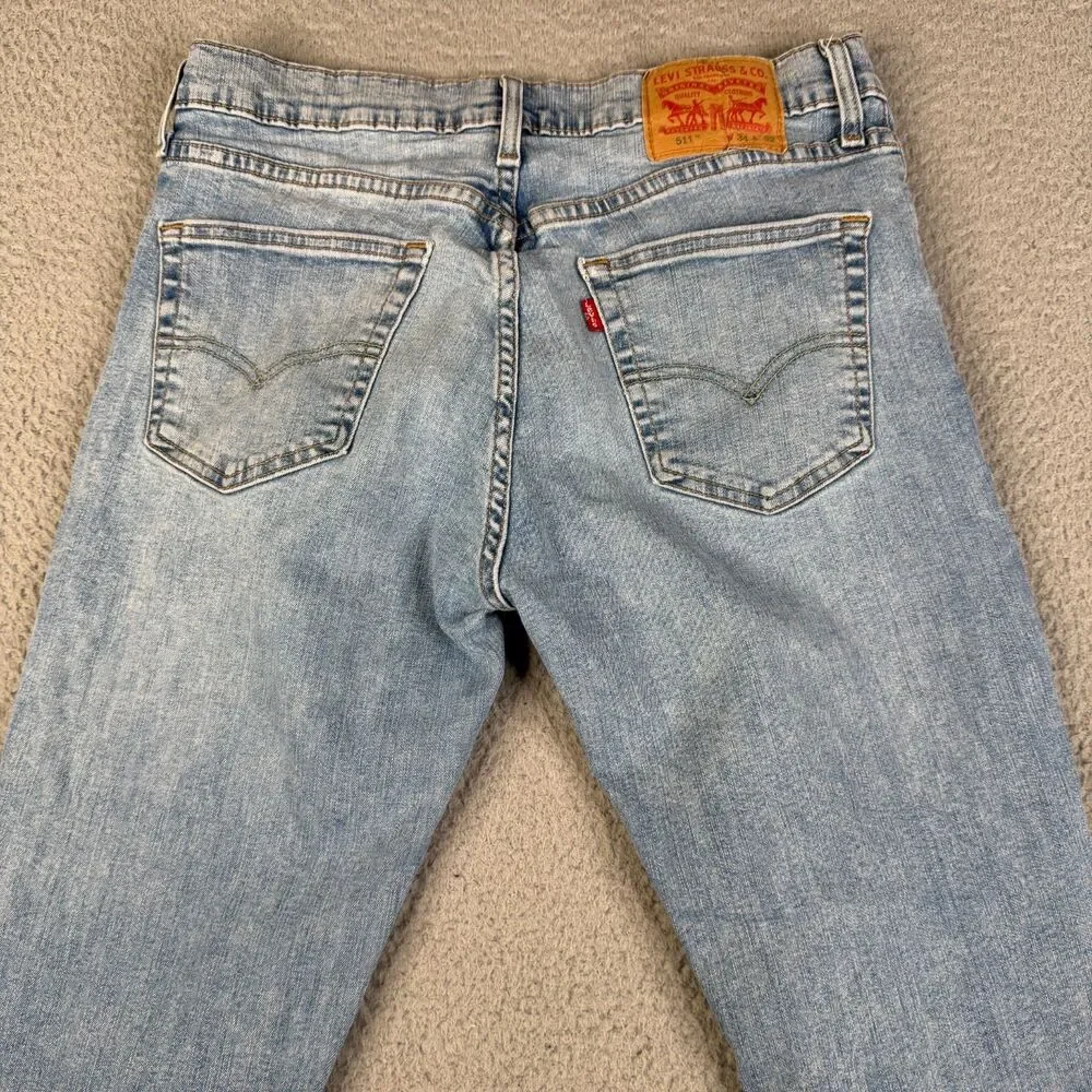 LEVI'S 511  Mens Jeans 34x32 Stretch Denim Slim Fit Workwear Streetwear